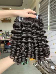 100% Natural sin procesar trama única vietnamita Remy extensión de tejido de cabello humano suelto profundo océano ondulado grado 100% cabello Remy - Product Image 5