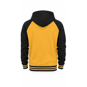 Sweat-shirt à capuche pour homme Alpha Phi Alpha avec lettres grecques, noir, avec poche avant et rayures jaunes - Product Image 6