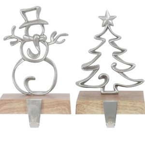 Soporte de metal plateado para calcetines navideños, colgador de calcetines con diamantes de imitación para árbol de Navidad, decoración para chimenea, resistente, para las fiestas - Product Image 3
