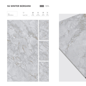 กระเบื้องพอร์ซเลนเกรดส่งออก ผิวสัมผัสแบบน้ำตาล ขนาด 600x1200 มม. กระเบื้องแผ่นใหญ่ สำหรับใช้ในวิลล่า อพาร์ทเมนท์ โรงแรม สำนักงาน และเชิงพาณิชย์ - Product Image 1