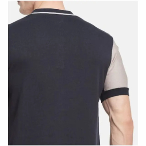 Polo de Punto de Manga Corta para Hombre, con Bloques de Color y Rayas, Cierre de Botones, Corte Regular - Product Image 4