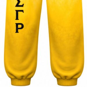 กางเกงขายาวทรงโอเวอร์ไซส์ลายมัดย้อมสีขาวทองสำหรับผู้หญิง Sigma Gamma Rho กางเกงจ็อกเกอร์ลำลองสไตล์กรีก แฟชั่นสตรีทแวร์แบบสั่งทำพิเศษ - Product Image 6