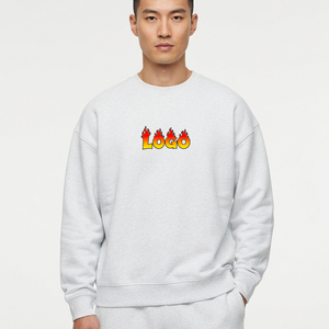 ผู้ผลิต OEM เสื้อสเวตเชิ้ตคอกลมทรงโอเวอร์ไซส์ น้ำหนัก 450 กรัม สำหรับผู้ชาย ผ้าฝ้ายเรียบ  รับสกรีนโลโก้ - Product Image 2