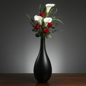 Elegante Florero de Metal Negro con un Diseño de Lágrima Elegante y un Acabado Mate Suave, un Acento Decorativo Moderno Perfecto - Product Image 2