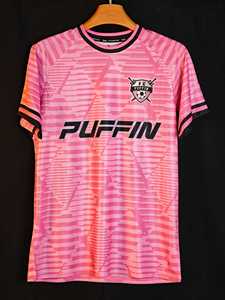 Maillot de football personnalisé PUFFIN SPORTS à sublimation, manches courtes, unisexe, anti-humidité, imprimé géométrique, col rond, vêtements pour adultes - Product Image 1