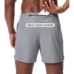 Shorts de sport pour hommes en coton solide OEM de haute qualité, séchage rapide, légers, respirants, extensibles, taille mi-haute, pour la gym et le streetwear - Product Image 3