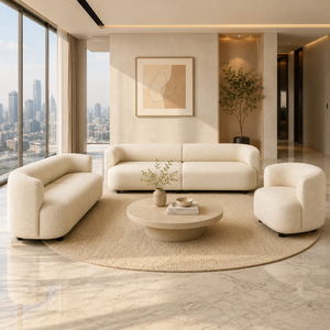 Juego de Sofás Minimalistas Modernos con Elegante Diseño Curvo y Tela Premium |   Asientos Tapizados con Espuma de Alta Resiliencia para Mayor Comodidad - Product Image 1