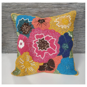 Decorative Beaded Cushion Pillow <b>Cover</b> <b>For</b> <b>Sofa</b> Bedroom Lounge And Home Office Giving Elegant Comfortable Stylish Cushion Design - Product Image 5