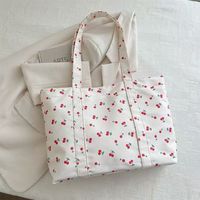 Sac fourre-tout en toile à motif floral japonais, grande capacité, style coréen, sac à bandoulière artistique décontracté pour femme, organisateur de loisirs