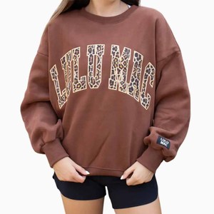 Lulu mac Winter 2-Piece Oversized Crew Neck Sweatshirt Light Blue Fleece Printed Applique Embroidery Design for <b>Men</b> Women - Product Image 1
