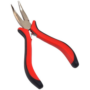 Pince à extensions de cheveux innovante à pointe rouge, conception polyvalente à 3 trous pour ouverture de micro-nano anneaux et retrait de précision - Product Image 1