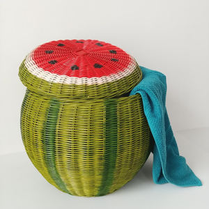 Rattan <b>toy</b> storage basket bins supplier cost natural hamper <b>organizer</b> fruit-inspired baskets - Product Image 5
