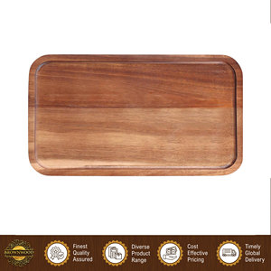 Assiettes en bois de qualité supérieure, plateau de service en bois d'acacia pour apéritifs/fromages/sandwichs/desserts/fruits/biscuits à prix avantageux - Product Image 3