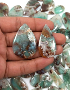 Aquaprase naturel Cabochon Pierre précieuse polie Vente en gros Pierre précieuse en vrac Chakra Spirituel Reiki Brut - Product Image 3