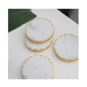 Sous-verres décoratifs écologiques en marbre pour la maison – Durables, lavables, technique de découpe en pierre naturelle - Product Image 6