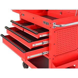 Chariot utilitaire robuste en acier thermolaqué à 4 tiroirs pour garage et atelier - Product Image 4