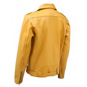 Durable Genuine Leather Stand Collar Breathable Zip-Up Closure Streetwear Leather Jacket <b>Sherpa</b> Lining Fur Trim Standard <b>Men</b> - Product Image 4
