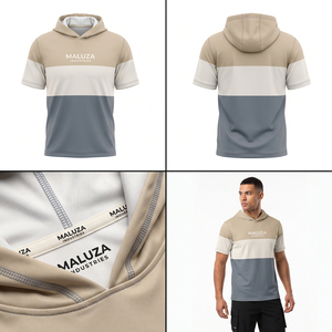เสื้อฮู้ดแขนสั้นผู้ชายสำหรับออกกำลังกาย ฤดูใบไม้ร่วง สไตล์สตรีทแวร์ พิมพ์ลายสกรีนตามสั่ง แห้งเร็ว มีกระเป๋า ขายส่ง - Product Image 6