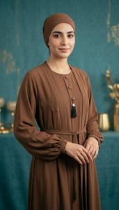 Abaya élégante avec broderies et pierres uniques, Abaya saoudienne en tissu Zoom Nida, semi-formelle pour un usage quotidien - Product Image 6