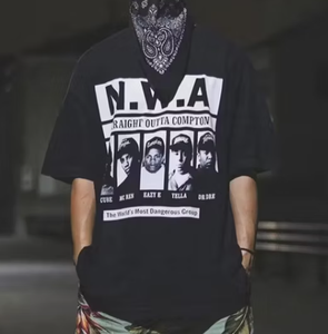 T-shirt pour homme surdimensionné avec logo de designer imprimé numériquement, style hip-hop, t-shirt graphique en coton avec t-shirt personnalisé surdimensionné - Product Image 5