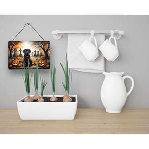 Nuevo Chocolate Labrador Retriever Spooky Halloween aluminio Metal pared puerta colgante impresiones Multicolor cocina baño placa para - Product Image 3