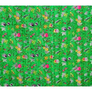 Colcha Kantha Hecha a Mano 100% Algodón, Hermosa Colcha con Estampado Floral Indio y Bordado, Ropa de Cama Decorativa para el Hogar, Venta al por Mayor - Product Image 2