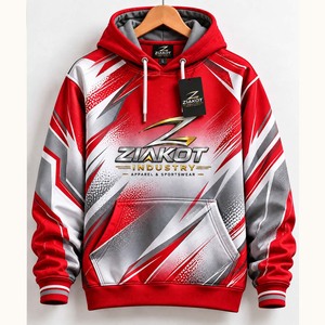 Sweat-shirt à capuche sportif personnalisé avec motif 3D blanc et or royal, confectionné sur mesure par l'industrie Ziakot, vente en gros directe - Product Image 6