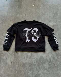 เสื้อเชิ้ตผู้ชายไซส์ใหญ่ แขนสองชั้น สไตล์สตรีท ผ้าคอตตอนเจอร์ซีย์ 300 GSM ประดับเพชร ระบายอากาศได้ดี เหมาะสำหรับทำงาน ดีไซน์เรียบหรู - Product Image 1