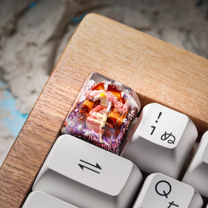 <b>Keycaps</b> Mystical Forest <b>Artisan</b>, Custom <b>Artisan</b> <b>Keycaps</b>, <b>Keycaps</b> Anime Cute, Green <b>Keycaps</b>, <b>Keycaps</b> Set, Wooden <b>Keycaps</b> - Product Image 4