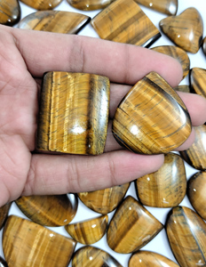 Lote de Cabujones de Ojo de Tigre Natural, Pulidos y Lisos, de 20-40 mm, Hechos a Mano, para Decoración del Hogar y Fabricación de Joyería, Anillos y Colgantes de Plata y Latón - Product Image 2