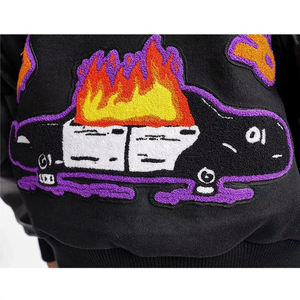 แจ็คเก็ตเบสบอลหนัง PU รุ่นใหม่สำหรับผู้ชาย ฤดูหนาว ปี 2025 ทรงหลวม สไตล์ลำลอง พิมพ์ลายโลโก้ด้านหน้า ขายส่ง - Product Image 5