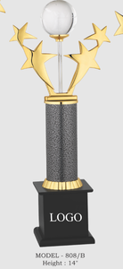Bronze Big Size Eco-Friendly <b>Trophy</b> with Stars and Globe Model 808 Engraved for Sports and Religious Awards - Product Image 4