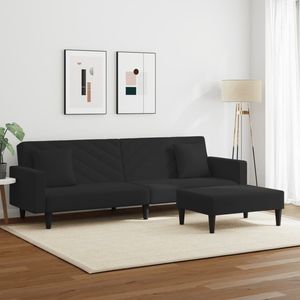 Grand ensemble de canapés en velours noir 100% polyester, matériaux bois et plastique - Product Image 3