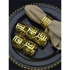 Anillos de Servilleta Elegantes de Estilo Nórdico con Diseño de Onda Dorada, Accesorio Decorativo Geométrico de Metal para Mesa, para Comedor de Lujo y Decoración de Restaurantes y Hogares - Product Image 6