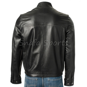 Trendy Custom Turn Down Collar Design Fashionable Leather <b>Jackets</b> Good Quality Autumn Season Regular Fit Leather <b>Jackets</b> - Product Image 4
