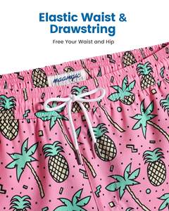 กางเกงชายหาดชาย กางเกงว่ายน้ำ แห้งเร็ว ลายดอกไม้ น้ำหนักเบา ระบายอากาศได้ดี กันน้ำ ผ้าทอ มีเชือกผูกเอวยางยืด - Product Image 2