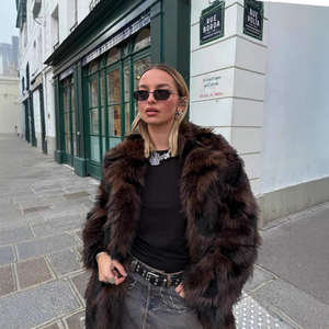 เสื้อโค้ทผ้าแจ็คการ์ดคุณภาพสูงสำหรับผู้หญิง แบรนด์เนสต้า สปอร์ตส์ รุ่นวินเทอร์ ดีไซน์ใหม่ คอเสื้อแบบสบายๆ ขนฟ็อกซ์เทียม ทรงโค้ทคลุมยาว - Product Image 2