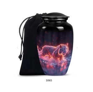 Urne funéraire moderne pour cendres de tigre, 10 pouces, noire, grande, unisexe, pour cendres humaines adultes - Product Image 5