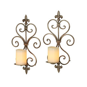 Candelabro de pared de hierro negro de gran calidad, portavelas metálico colgante de pared, decorativo, para velas de té, para el hogar. - Product Image 5