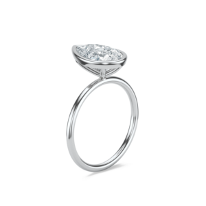 Bague de fiançailles et de mariage de luxe Luxeshine Jewellery Luna en or massif 14 carats avec diamant ovale de laboratoire couleur E de 3,00 carats - Product Image 4