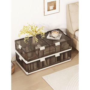 Set di 2 Contenitori di Plastica Impilabili con Ruote per Organizzazione Sotto il Letto - Product Image 1