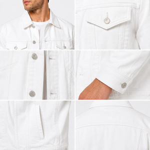 Veste en jean pour homme avec des poches pratiques en denim robuste et une silhouette confortable, conçue pour un style intemporel OEM - Product Image 6