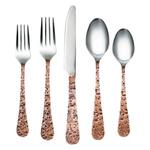 Ensemble de Couverts de Luxe en Acier Inoxydable Martelé Or Rose pour Mariage, Hôtel, Restaurant - Vente en Gros - Product Image 6