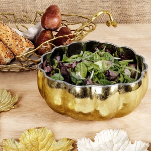 Bol à fruits en aluminium, centre de table moderne, luxe décoratif, or, écologique, durable, 2026 Saleem International - Product Image 1