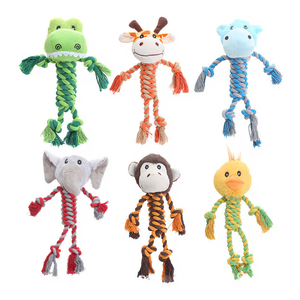 Jouets en corde couineurs pour chiens, jouets à mâcher en peluche pour chiots et chiens de petite et moyenne taille, durables, interactifs, pour la dentition et la santé bucco-dentaire - Product Image 2