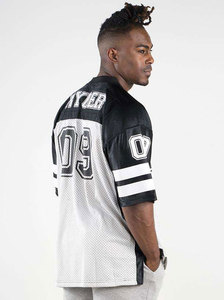 เสื้อฟุตบอลอเมริกัน Ryder 09 สำหรับผู้ชาย สีดำขาว คอกลม ทรงปกติ แขนสั้น ผ้าตาข่าย ระบายอากาศได้ดี โพลีเอสเตอร์ 100% สกรีนลาย - Product Image 5
