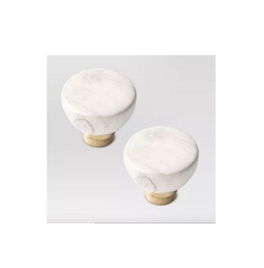 Custom Make Home Furniture Handle Knob Custom size <b>Cheap</b> Price Marble Cabinets <b>Wardrobe</b> Door Drawers Natural Stone Marble Knobs - Product Image 1
