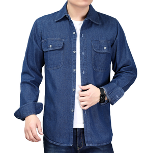 Camisa de Mezclilla Delgada para Hombre, Manga Larga, Suave, 100% Algodón, Estilo Vaquero, Servicio OEM/ODM - Product Image 5