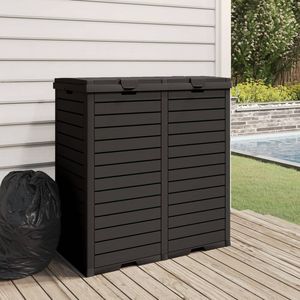 Poubelle extérieure en polypropylène noir 30,7''x16,1''x33,9'' pour le stockage des déchets - Product Image 3