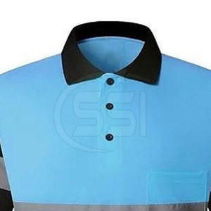 Safety Polo Shirt ANSI Class 2 Water Proof Reflective Performance Clothing Lightweight Durable Fabric <b>LED</b> Flash for Construction - Product Image 4